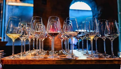 wine glasses on a table