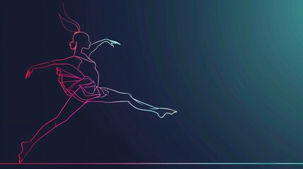 Ballet Dancer Outline Cartoon Vector Design