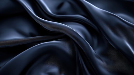 Obraz premium Midnight Blue Silk Drapery: A Study in Texture and Light