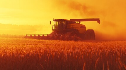 Fototapeta premium Golden Harvest Scene with Rustic Texture and Diffused Light