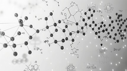 Molecular Structure Diagram Black and White.
