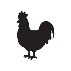  hen line art and silhouettes of hen chicken. vector Illustration