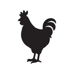  hen line art and silhouettes of hen chicken. vector Illustration