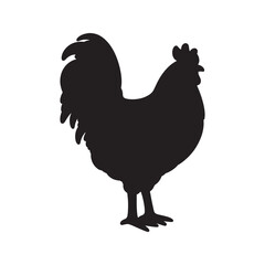  hen line art and silhouettes of hen chicken. vector Illustration