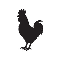  hen line art and silhouettes of hen chicken. vector Illustration