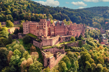 The castle ruin in Heidelberg, Baden Wuerttemberg, Germany, travel destination