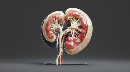A high-resolution scan of a human kidney