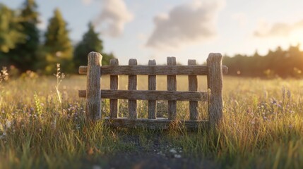 Serene Fencing Scene with Soft Light and Plain Background