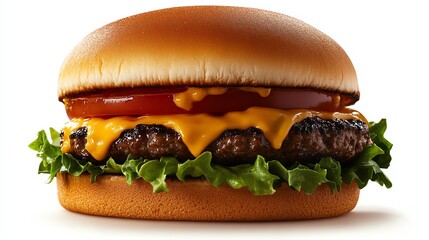 Delicious cheeseburger with fresh toppings.