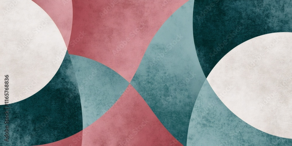 Aufkleber soft edged circles and rounded shapes overlap, creating a textured, abstract geometric pattern in pi