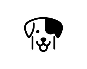 black and white dog logo vector illustration
