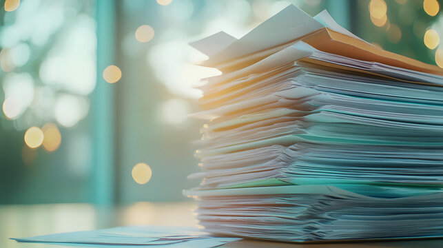 A stack of medical journals and research papers