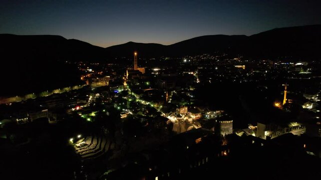 Bosnia Night Drone View