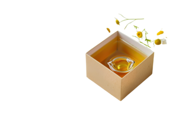 Box of Chamomile Tea Isolated on Transparent Background