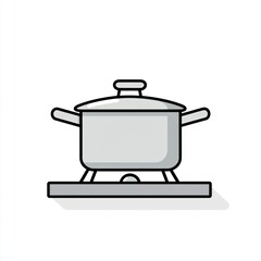A Covered Pot Sits On A Stovetop Burner
