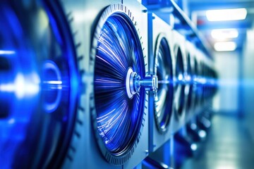 Industrial washing machine in a modern facility using advanced technology for efficient cleaning