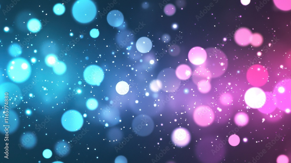 Poster vibrant light particles dancing abstract background digital art colorful bokeh close-up view artisti