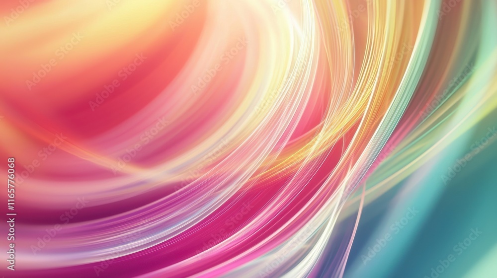 Poster dynamic color swirls in abstract art digital space visual content bright environment close-up viewpo