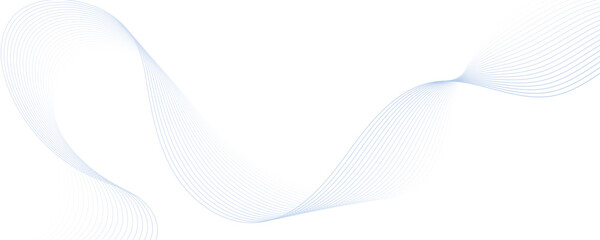 Abstract light blue wave dynamic curve lines on transparent background with flowing particles. Digital energy waves technology concept. Modern backdrop design for business, presentation, banner.