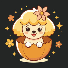 A beautiful poodle is sitting.