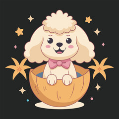 A beautiful poodle is sitting.