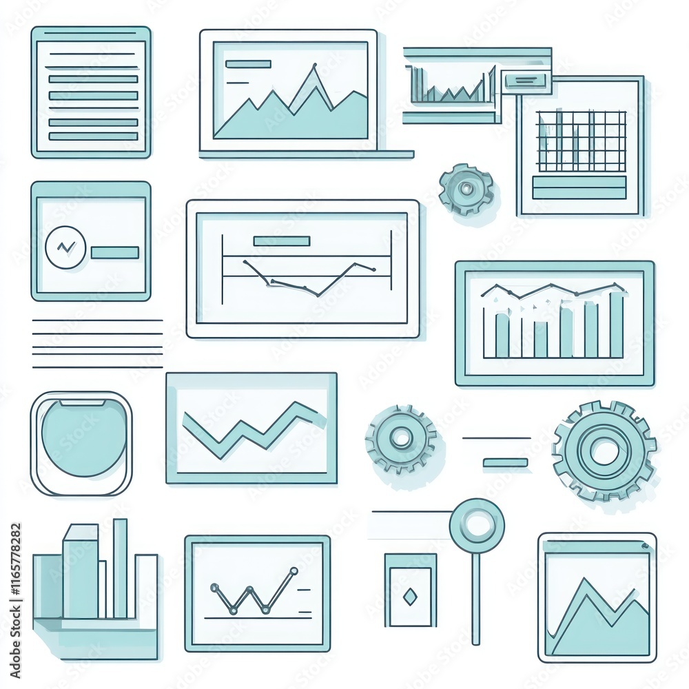 Poster Data Analysis Charts Graphs And Reports Visualized