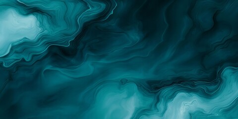 Obraz premium Fluid blue teal swirling shapes blending dynamically, generating abstract visual movement with seamless color transitions