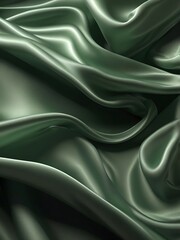 Obraz premium realistic photo of flowing green cloth