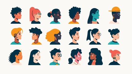 Diverse Abstract Portraits and Fantasy Characters Collage