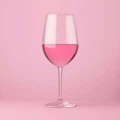 Valentine's Day Pink Wine Glass on Pink Background Drinks Ros Alcohol Beverage Celebration