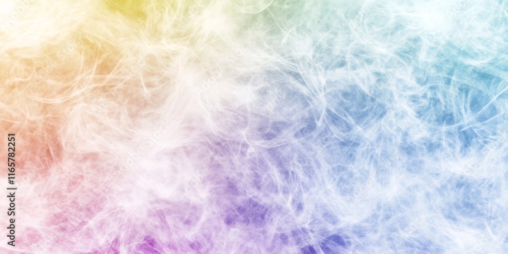 Poster soft pastel colors blend seamlessly in a swirling cloud like texture, creating a dreamy and ethereal