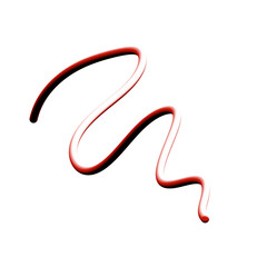 Abstract wavy 3D rendered red brush stroke line png