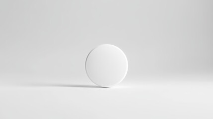 White tablet pill isolated on a white background. Small round medical capsule for healthcare and medicine. Pharmaceutical drug for treating disease and illness. Healthy lifestyle