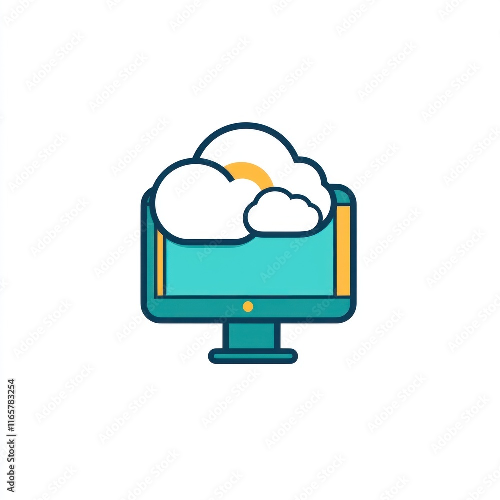 Poster cloud computing displaying on a computer screen