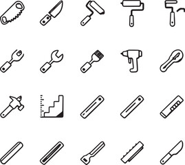 set of tools icon in the hammer in etc tools