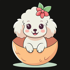 A beautiful poodle is sitting..eps