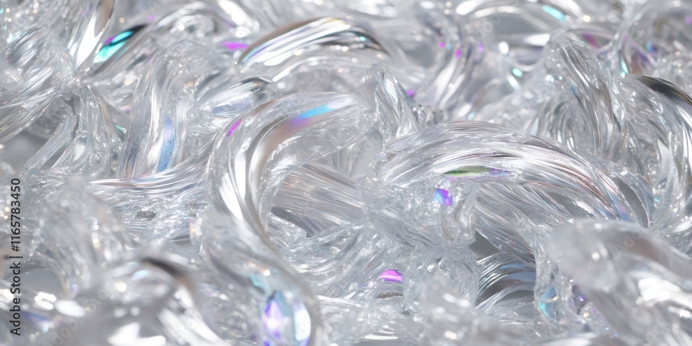 Poster abstract background with iridescent soft flowing ribbons creating a beautiful, elegant and modern de