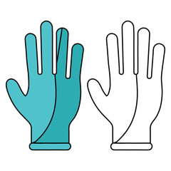 surgical glove on white background