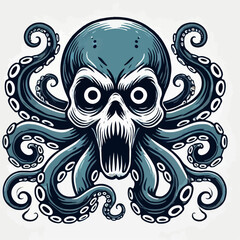 evil octopus illustration