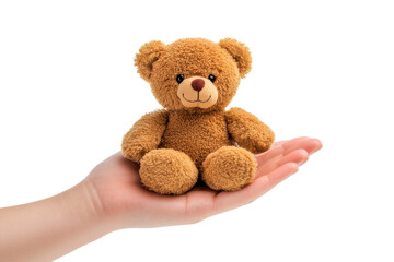 Obraz premium Brown Teddy Bear with Stitched Eyes Isolated on Transparent Background