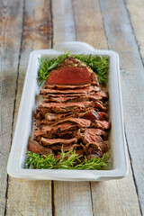 Grilled london broil, sliced