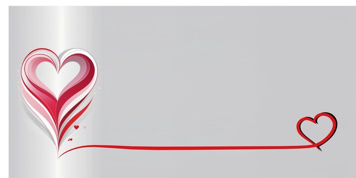 Elegant Red Heart Design With Swirl Accents on background valentine card