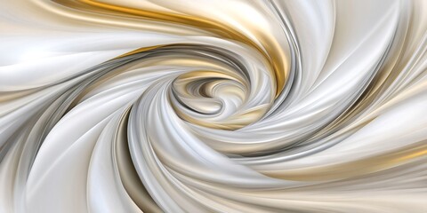 Digital artwork generating fluid golden swirls blending cream and grey tones, ideal for contemporary graphic design compositions