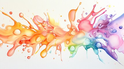 Obraz premium A vibrant splash of watercolor, showcasing fluid motions in various colors, creating a dynamic and artistic visual effect.