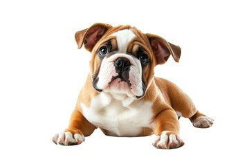 Obraz premium Strong Bulldog Posing Isolated on Transparent Background