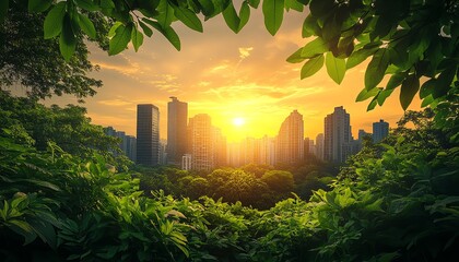 Global future solutions A sustainable world with ecofriendly buildings, green energy, and cuttingedge technology addressing global challenges