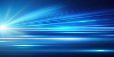 Abstract Blue Motion Blur Background With Bright Light Streaks