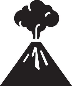 Volcano silhouette vector EPS file. Ideal for nature, disaster, and geological designs. Scalable, clean, and perfect for creative projects.