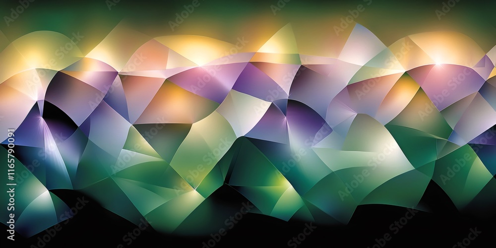 Aufkleber colorful geometric shapes are layered to create a visually appealing abstract mosaic with a vibrant 