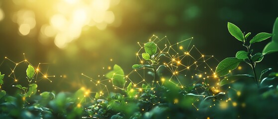 Obraz premium Cuttingedge ESG background with glowing eco icons, interconnected networks, and a focus on sustainable innovation and environmental care